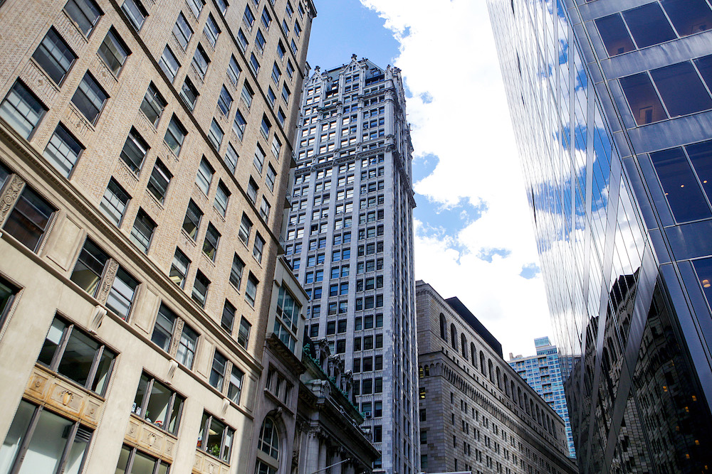Skyscrapers of the Financial District in Lower Manhattan