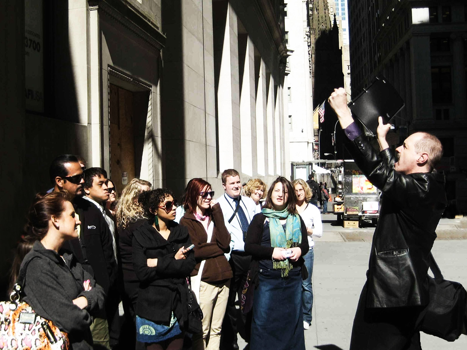 Tom with Wall Street tour group