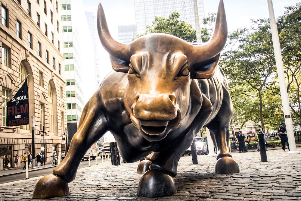 Charging Bull statue in the NYC Financial District