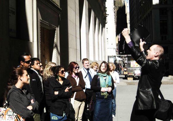Tom with Wall Street tour group