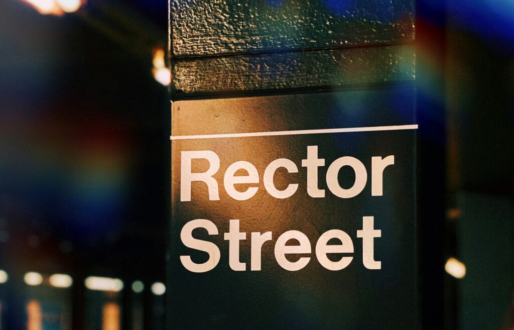Rector Street subway sign