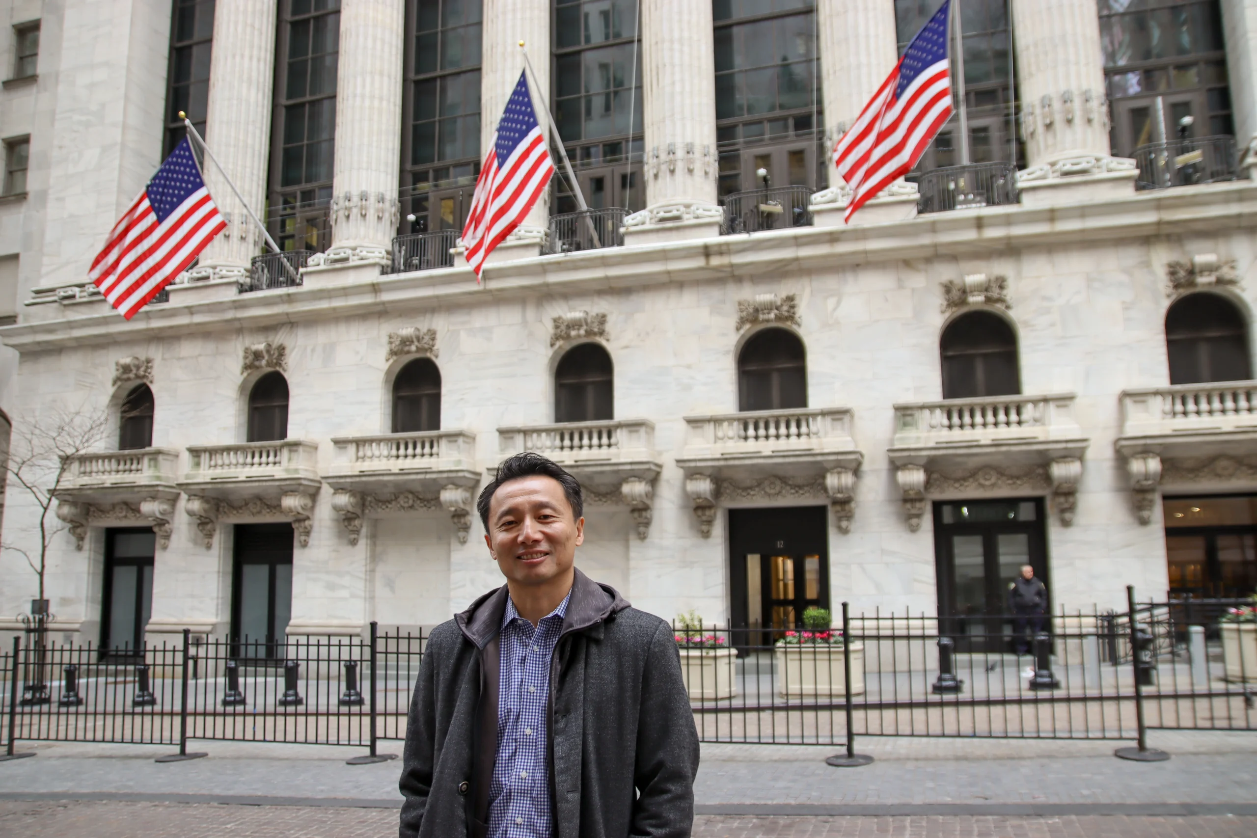 Andrew Luan on Wall Street during Private tour in NYC